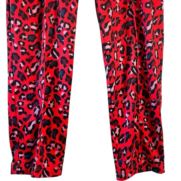 Juicy Couture Black Label Tracksuit Set Red Leopard Print Hoodie Pants Y2K Retro